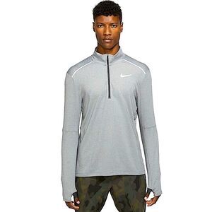 Nike DRI-FIT Element 3.0 Grey Quarter Zip Long Sleeve Running Top Thumbholes S